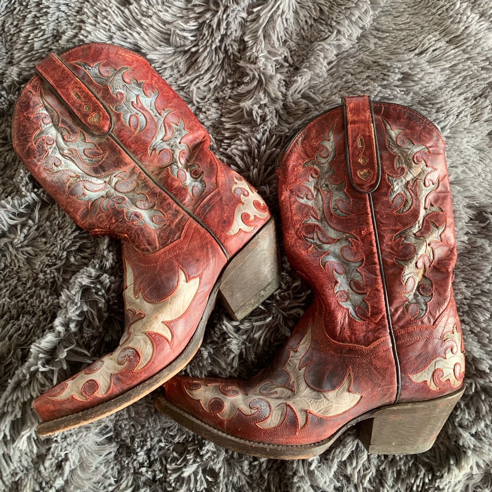 Dan Post red cowboy boots